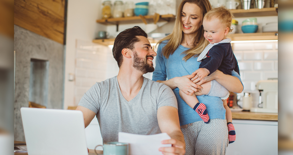 family on computer